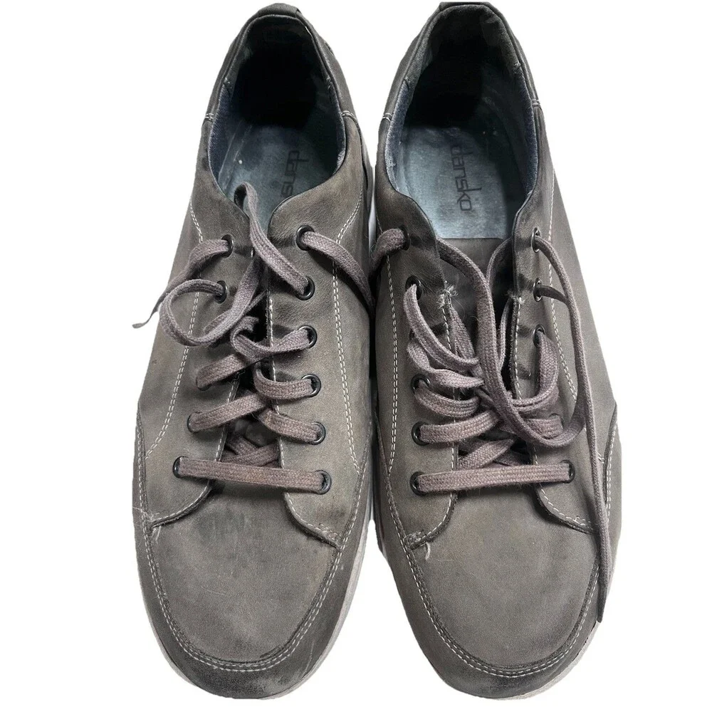 Dansko Vaughn Mens US 13.5-14 EU 47 Gray Milled Nubuck Leather Walking Shoe